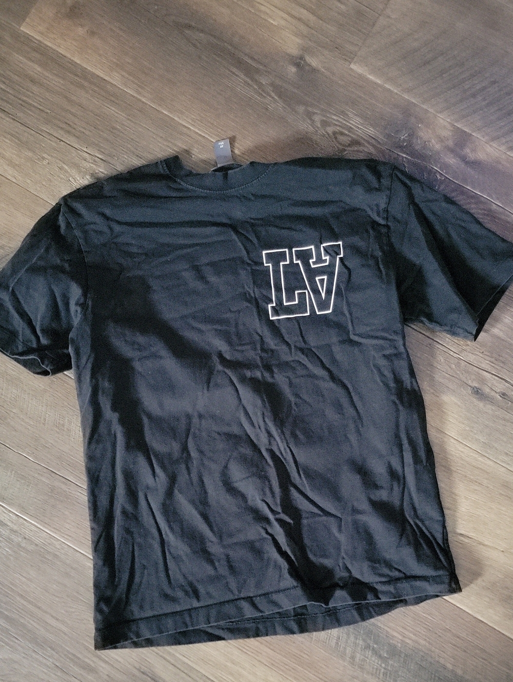Men's H&M Black LV Logo Short-Sleeve T-Shirt